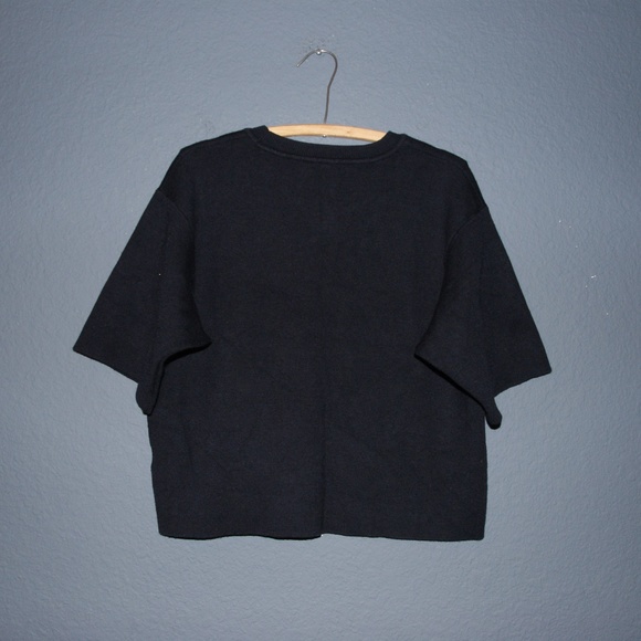 Anthro MOTH Navy Blue Romana Pullover Sweater Top - Picture 6 of 8